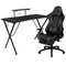 Emma and Oliver Gaming Desk & Chair Set - Cup Holder, Headphone Hook, and Monitor Stand